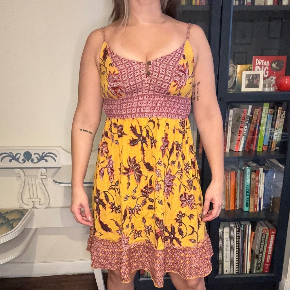 Raga Neha Dress in marigold/burgundy